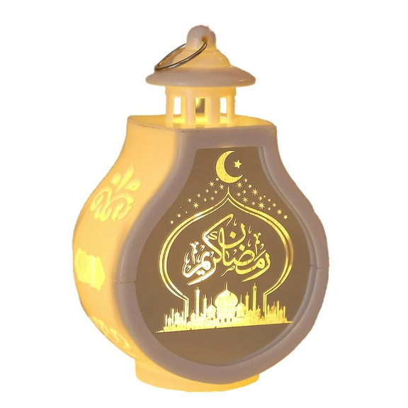 Luolandi Ramadan Kareem Decoration 2024 Led Lantern Light Eid Mubarak Ornaments Creative Atmosphere Light Party Holiday DIY Decorations white