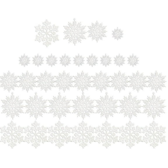 Luolandi Shimmering Snowflake Christmas Decorations for Winter Home Decor - High White