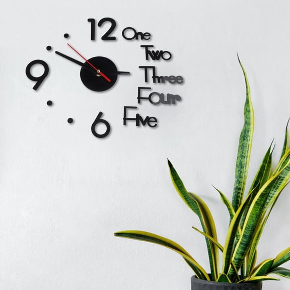 Luolandi Special Self-Stick Large Diy Quartz 3d Wall Clock Living Room Big Wall Watch Mirror Stickers Modern Design Home Bedroom Decor Black