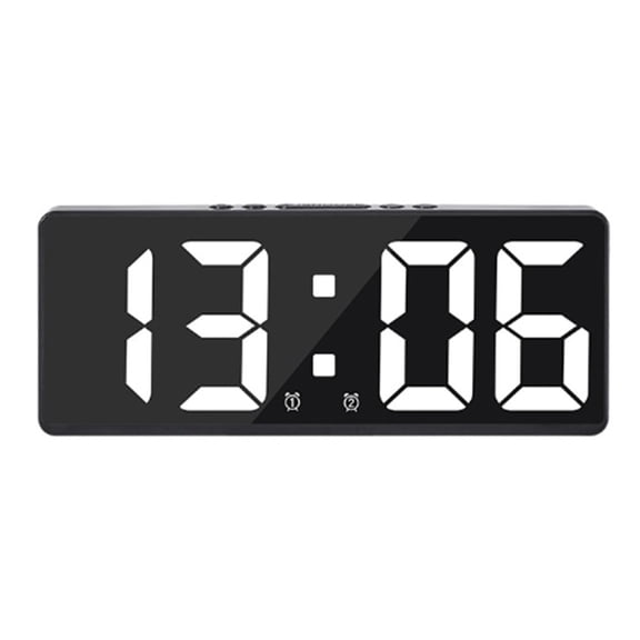 Luolandi Title 23 Voice Activated LED Clock with Adjustable Brightness and Display Options for 1224H and Celsius/Fahrenheit white