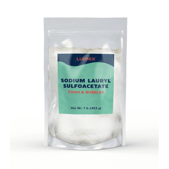 Luonix Sodium Lauryl Sulfoacetate SLSA 1 lb, Foam & Bubbles, Gentle on Skin