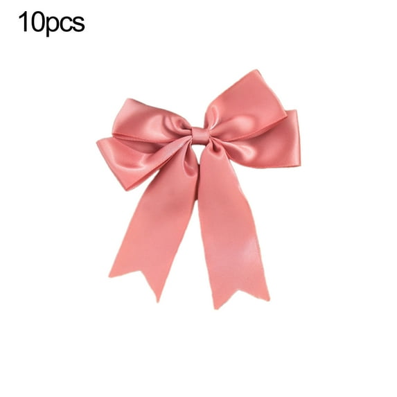 Luoshdecor 10 Pcs Christmas Satin Bows,5.1 in Smooth Bow Hanging Ornament Bowknot for Xmas Tree Winter Home Wreath Party Decor