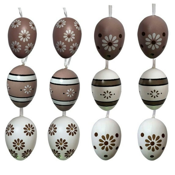 Luoshdecor 12-Pack Easter Egg Ornament, Assorted Color Bulk Hanging Decoration