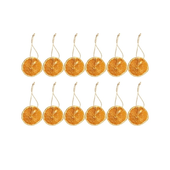 Luoshdecor 12Pcs Dried Orange Slices Hanging Ornaments ,Rustic Christmas Orange Slices with Rope, for Front Door Fireplace Wall Window Christmas Home DIY Decor