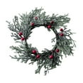 thumbnail image 1 of Luoshdecor 2 Pcs Christmas Candle Ring Wreath, Artificial Xmas Red Berry Pillar Candle Holder Wreaths for Christmas Party Home Table Centerpieces Decor 7.9 in, 1 of 6