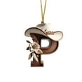 thumbnail image 1 of Luoshdecor 2025 Christmas Letter Tree Ornaments，26 Initial Cowboy Hat Decoration ,Xmas Gift Hanging Pendant for Home Party 3.15in (P), 1 of 6