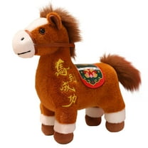 Luoshdecor 2026 Chinese New Year Horse Plush Toy,Red Plush Horse Lucky Mascot Dolls for Home Office Spring Festival Gifts