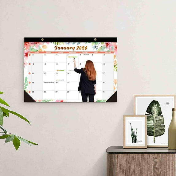 Luoshdecor 2026 Wall Calendar 18 Month,Wall Calendar 2026,JAN 2026 - JUN 2027,11.8x17" Calendar 2026 for Wall,Large Ruled Blocks for Home Office Decoration