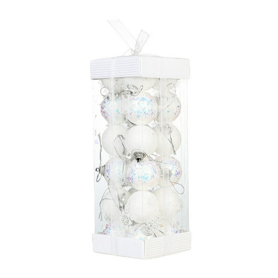 Luoshdecor 24 PCS Christmas Ball Ornaments,3.5cm/1.6" Glitter Shatterproof Mirror Christmas Balls,for Small Xmas Tree Decor Home Indoor Decor