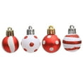 thumbnail image 1 of Luoshdecor 24 Pcs Christmas Hanging Balls Ornaments,Small Red White Stripe Dot Glitter Shatterproof Ball Ornaments,for Xmas Trees Wreath Garland Home Decor 1.57 in, 1 of 5