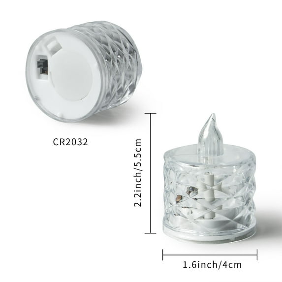 Luoshdecor 24Pcs Flameless LED Candle ,Clear Battery Operated Pillar Plastic Electric LED Candle,Xmas Gift for Christmas Fireplace Table Decor 2.2 in