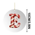 thumbnail image 1 of Luoshdecor 26 Alphabet Ornaments for Christmas Tree,Acrylic Candy Cane Stripe Letter Hanging Pendant, Xmas Tree Decorations for Christmas Tree DIY Decor (E), 1 of 6