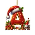 thumbnail image 1 of Luoshdecor 26 Letter Ornaments Christmas Tree Decoration,Christmas Letter Tree Hanging Pendant with v Xmas Hat,Cute Alphabet for DIY Craft Ornaments (A) 3.1in, 1 of 7