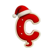 Luoshdecor 26 Letter Ornaments Christmas Tree Hanging,Cnte Xmas Hat Christmas Letter Tree Hanging Decor Xmas Alphabet for DIY Craft Ornaments (C)