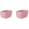 thumbnail image 1 of Luoshdecor 2PCs Small Woven Basket,Cute Small Rope Shelf Storage Bins for Organizing Shelves, Empty Gift Baskets, Cute Organizer Basket for Home and Office (Light Pink-M), 1 of 6