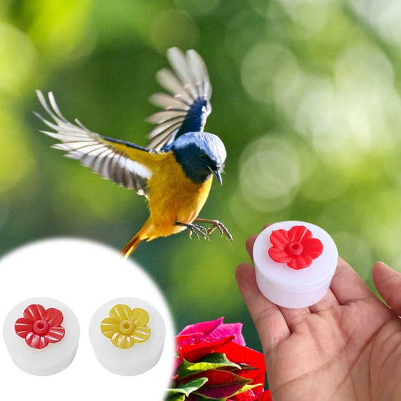 Luoshdecor 2Pcs Hummingbird Feeder Handheld Window Flower,Mini Hand Held Hummingbird Ring Feeders for Outdoors Garden Yard