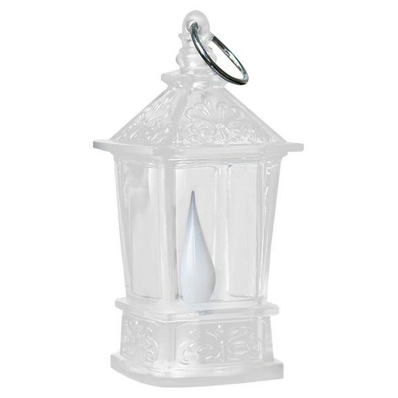 Luoshdecor 2Pcs Vintage Candle LED Lantern ,4.9 in Decorative Light Western Clear Lantern for Table Centerpiece, Xmas Halloween Camping Party Decor