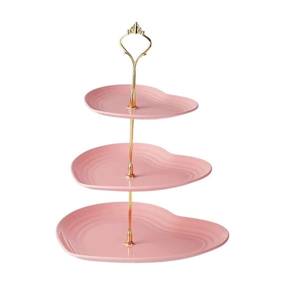 Luoshdecor 3-Tier Heart Shape Dessert Stands,Table Serving Trays for Plastic Tray Cupcake Stand for Valentine's Day Wedding Party