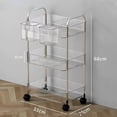 thumbnail image 1 of Luoshdecor 3 Tier Rolling Cart with Wheels,Acrylic Clear Laundry Room Organization Mobile Shelving Unit Multifunction Rolling Cart for Office Living Room, 1 of 1