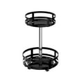 thumbnail image 1 of Luoshdecor 360 Rotating Kitchen Spice Rack 2 Tier, Round Kitchen Metal Shelf, for Box Oil, Salt, Sauce and Vinegar Jar Diameter 10in, 1 of 6