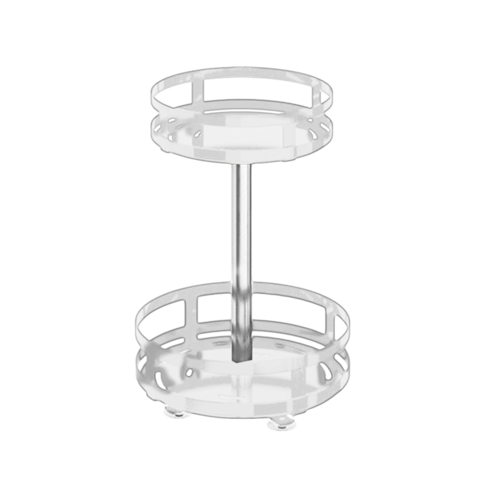 Luoshdecor 360 Rotating Kitchen Spice Rack 2 Tier, Round Kitchen Metal ...