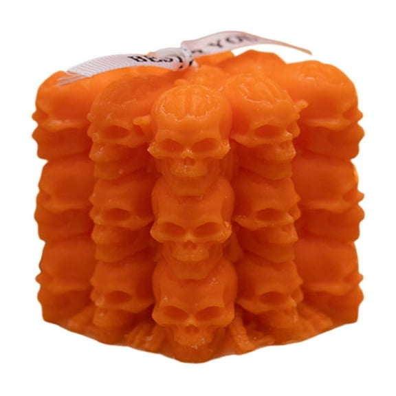 Luoshdecor 3D Skull Stackable Candle ,Skull Cube Shape Aromatherapy Candle for Halloween Table Decor