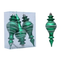 Luoshdecor 3Pcs Christmas Finial Ornament,Plastic Finial Drop Ball Ornaments Gourd Shape Hanging Ball for Family Holiday Xmas Tree Decor