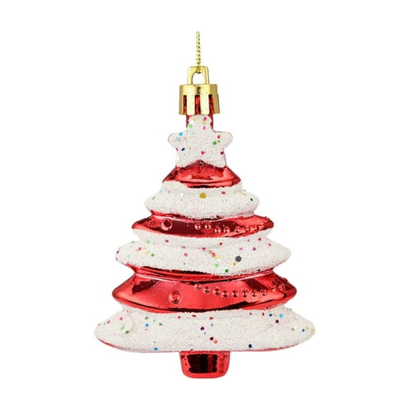 Luoshdecor 4 Pcs Christmas Ornaments,Tree Shape Macaron Ornaments for Christmas Home Party Decor