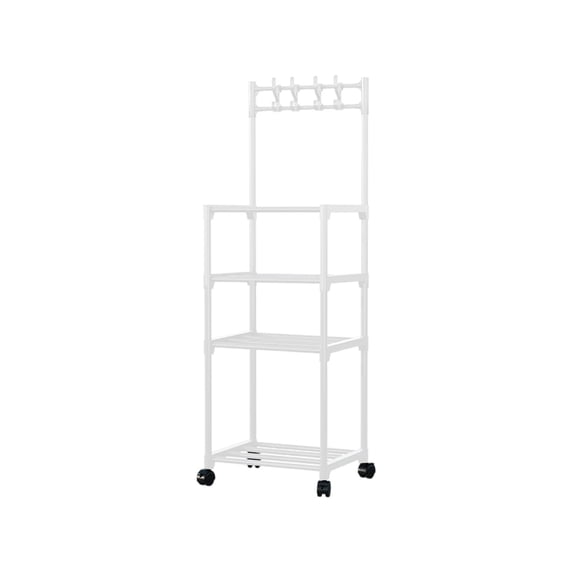 Luoshdecor 4-Tier Kitchen Storage Shelves with Wheels,Pots and Pans Organizer Bakers Rack for Laundry, Bathroom, Pantry