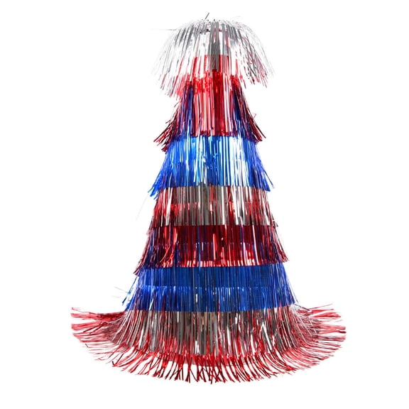 Luoshdecor 4th of July Hat,Glitter Tinsel Star Party Hat for 250th Anniversary Festival Headwear