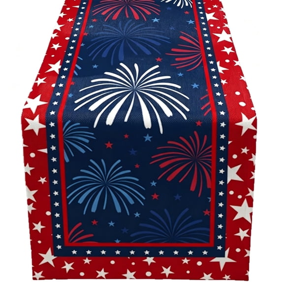 Luoshdecor 4th of July Table Runner,Memorial Day Decoration for Independence Day, Memorial Day, 250 American Anniversary