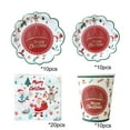 thumbnail image 1 of Luoshdecor 50 Pcs Christmas Tableware Party Supplies,Disposable Merry Christmas Dinnerware Set with Paper Plates, Napkins Cup for Xmas Holiday Celebrations, 1 of 6