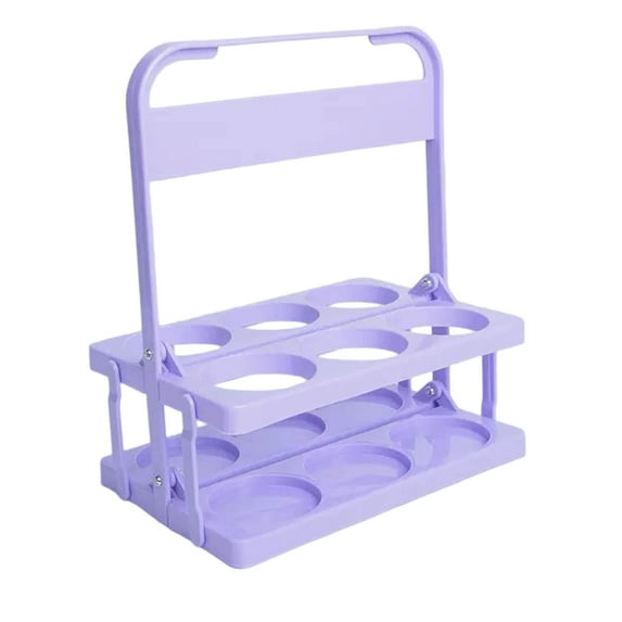 Luoshdecor 6 Cup Drink Carrier with Handle, Portable Bottle Holder Accessories for Delivery, Foldable Drinks Caddy with Tray, for Festive Bottle, Vacation ,Party