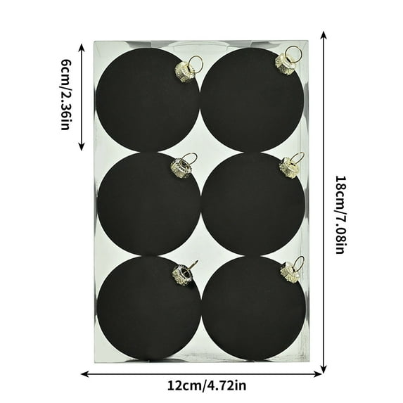 Luoshdecor 6 Pcs Christmas Velvet Tree Balls Ornaments,2.36 in Flocked Hanging Detactive Ball for Tree Holiday Xmas Decorations