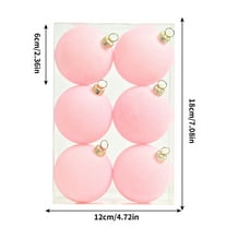 Luoshdecor 6 Pcs Christmas Velvet Tree Balls Ornaments,2.36 in Flocked Hanging Detactive Ball for Tree Holiday Xmas Decorations