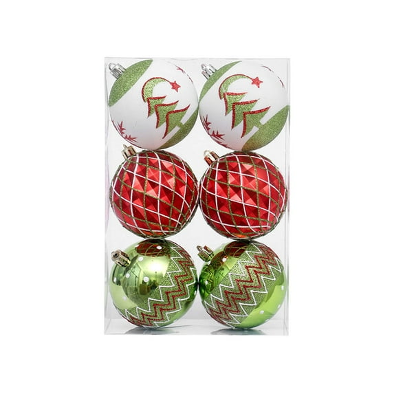 Luoshdecor 6Pcs Christmas Ball Ornaments 2025, Shatterproof Glitter Balls Hanging Ornaments for Holiday Party Decoration 3.15 in