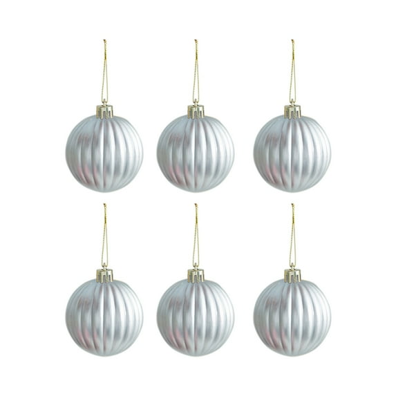 Luoshdecor 6Pcs Christmas Ball Ornaments,Red White Polka Dots Stripes Tree Ball Ornaments,Shatterproof Xmas Hanging Ball for Holiday Home Wreath Party Decor 2.75 in