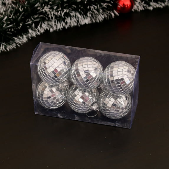 Luoshdecor 6Pcs Christmas Disco Ball Decorations ,Reflective Mirror Ball Ornaments,Hanging Mirror Ball Ornaments, for Party Wedding Christmas Tree Decor Holiday Party Supplies