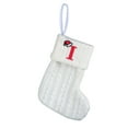 thumbnail image 1 of Luoshdecor 7.8in Mini Christmas Stocking,White Knit Monogram Embroidered Christmas Stocking Decorations,Xmas Stocking for Family Holiday Xmas Tree Decor (I), 1 of 6