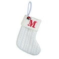 thumbnail image 1 of Luoshdecor 7.8in Mini Christmas Stocking,White Knit Monogram Embroidered Christmas Stocking Decorations,Xmas Stocking for Family Holiday Xmas Tree Decor (M), 1 of 6