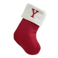 thumbnail image 1 of Luoshdecor 7in Mini Red Stocking,Initial Letter Knit Embroidered Stockings Soft Cuff, Christmas Tree Fine Weave Stockings for Fireplace or Party Decor (Y), 1 of 7