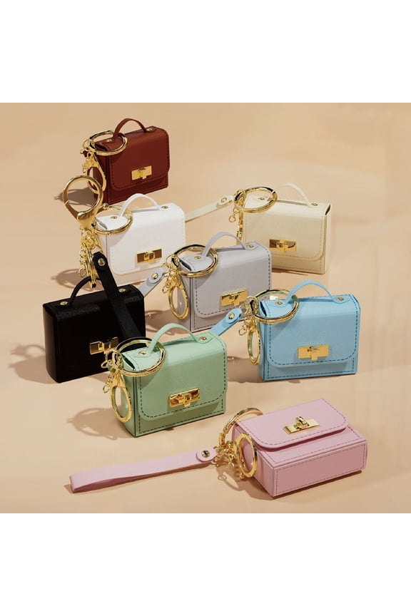 8Pcs Mini Leather Handbag Keychain,Bag Charms Purse Key Chain,Gift for Women