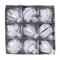 Luoshdecor 9PCS Christmas Ball Ornaments, White Shatterproof Christmas Decorations Tree Sliver Balls,for Xmas Trees Wedding Party Home Holiday Decor 3.15 in