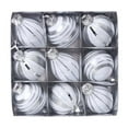 thumbnail image 1 of Luoshdecor 9PCS Christmas Ball Ornaments, White Shatterproof Christmas Decorations Tree Sliver Balls,for Xmas Trees Wedding Party Home Holiday Decor 3.15 in, 1 of 6