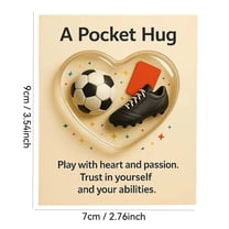 Luoshdecor A Pocket Hug Soccer Ball Gift Card,Heart-Shaped Sport Inspirational Card,Gifts for Friends Family Women Men