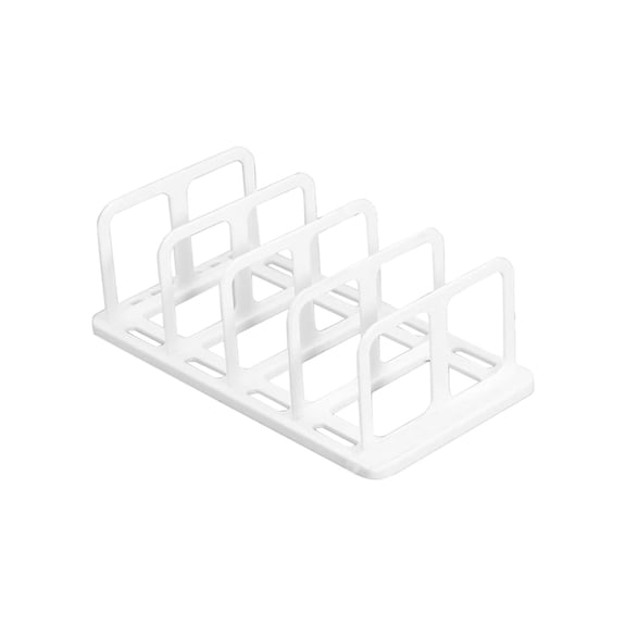 Luoshdecor Acrylic File Organizer for Desk，4 Compartments Plastics Invisible Bookshelf with Pencile Holder for Bedroom Office