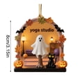 thumbnail image 1 of Luoshdecor Acrylic Ghost Hanging,Cute Ghost Black Cat and Pumpkin Hanging Decor for Window,Door Halloween Paty 3 in, 1 of 6
