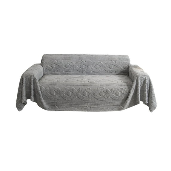 Luoshdecor Anti Slip Chair Sofa Cover,Jacquard Velvet Couch Slipcover for 2 Seater Couches with Armrest, Furniture Protector for Pets