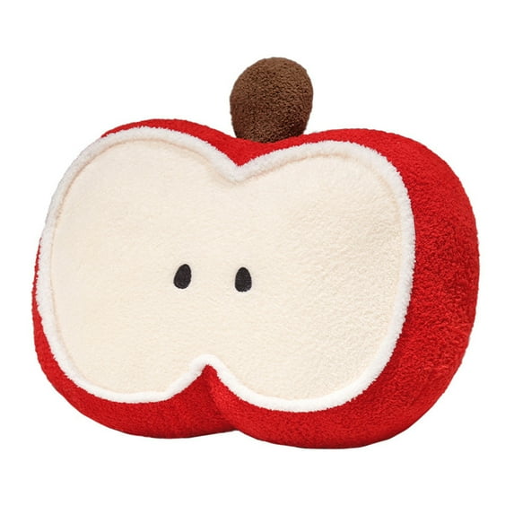 Luoshdecor Apple Shape Pillow,19.7in Red White Plush Xmas Decorative Pillow Cushion for Home Bed Sofa Party Decoration