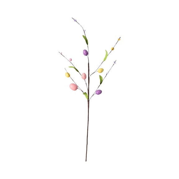 Luoshdecor Artificial Easter Stems,Colorful Easter Berry Picks Berry Stems with Eggs for Easters Celebration and Home Decor